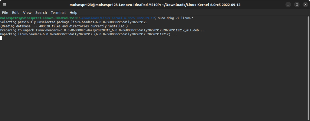 06 - Linux Kernel 6.0.0-rc5 began installing