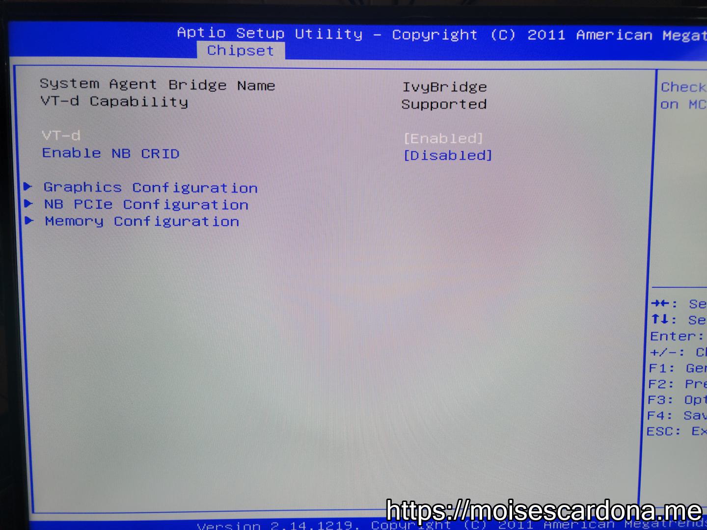 10 - Jetway NF9G-QM77 BIOS showing Intel i7-3720QM with Intel VT-d enabled