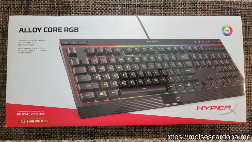 1 - HyperX Alloy Core RGB Keyboard - Box Front