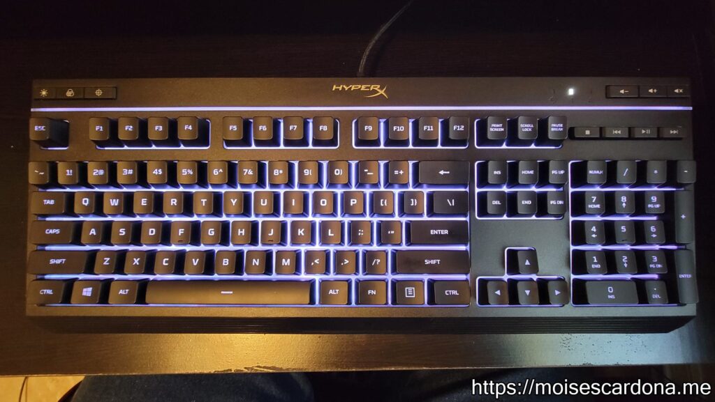 9 - HyperX Alloy Core RGB Keyboard - Keyboard Installed