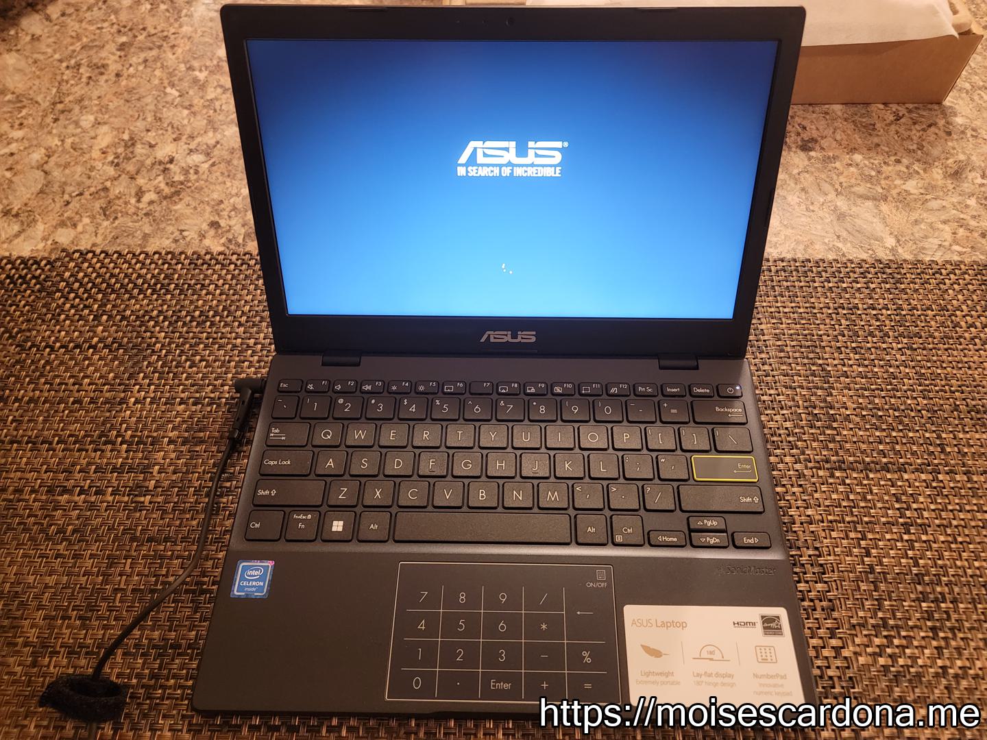 ASUS E210MA 11.6 inch laptop - 20 - Laptop Powered On
