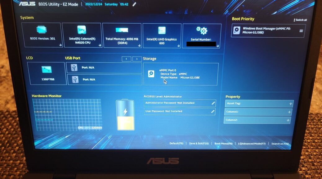 ASUS E210MA 11.6 inch laptop - 24 - BIOS Setup 2