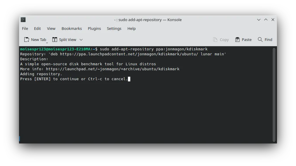 Installing KDiskMark in Ubuntu 23.04 Dev Branch 02
