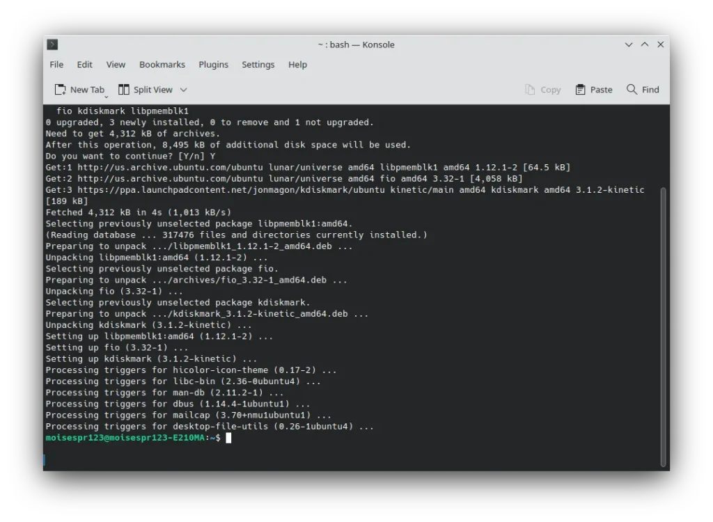 Installing KDiskMark in Ubuntu 23.04 Dev Branch 15