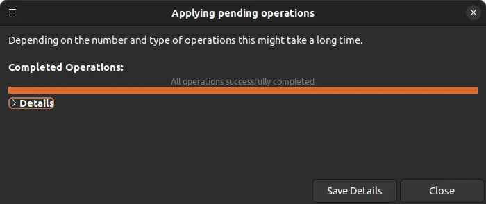 Partitioning the Samsung SSD 980 500GB using gparted 11