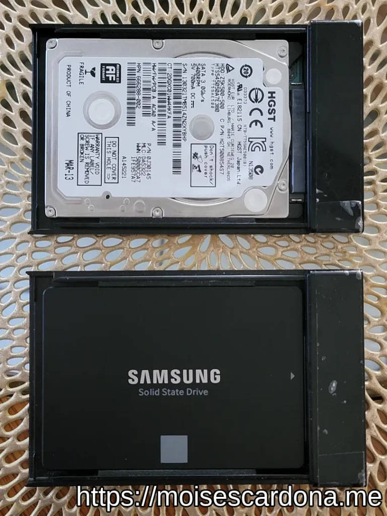 Placing the Hard Disk Drive and Samsung 870 EVO SSD in UGREEN SATA to USB Enclosures 3