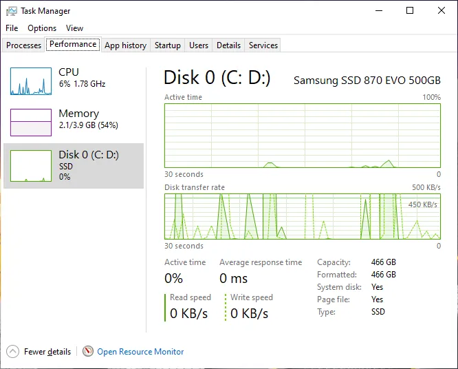 Samsung 870 EVO in Windows 10