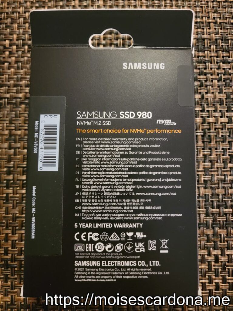 Samsung SSD 980 for ASUS E210MA laptop 03