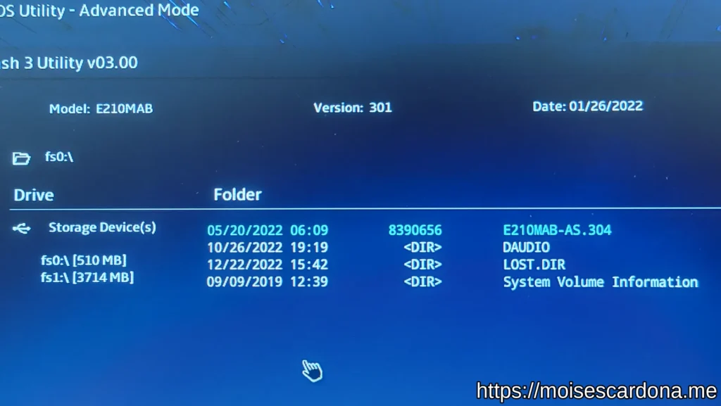 Updating ASUS E210MA BIOS 07