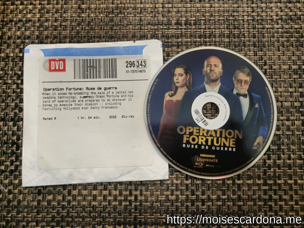 Operation Fortune: Ruse de Guerre Netflix DVD Blu-Ray Disc.