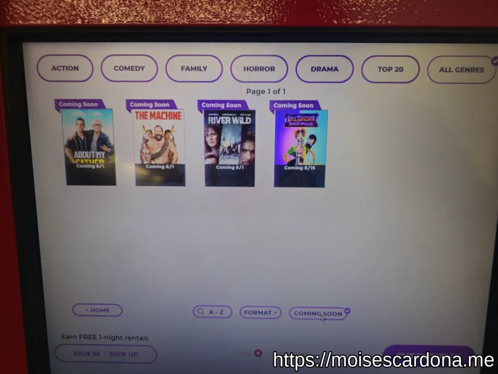 Redbox Coming Soon - Kiosk Image taken on July 18, 2023