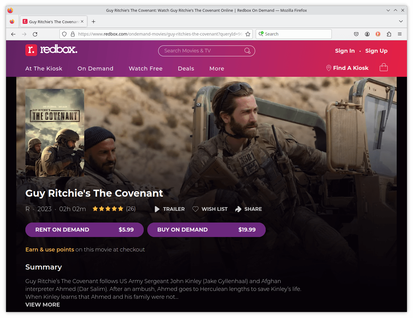 Guy Ritchie's The Covenant (2023) on Redbox