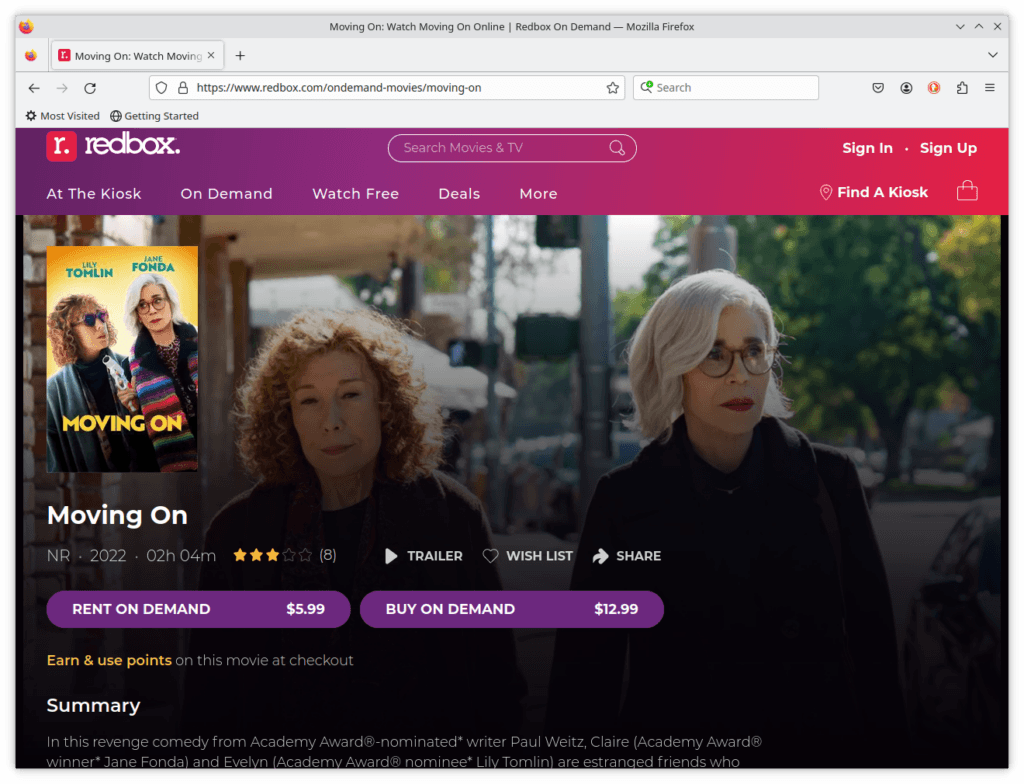 Moving On Redbox On Demand Page