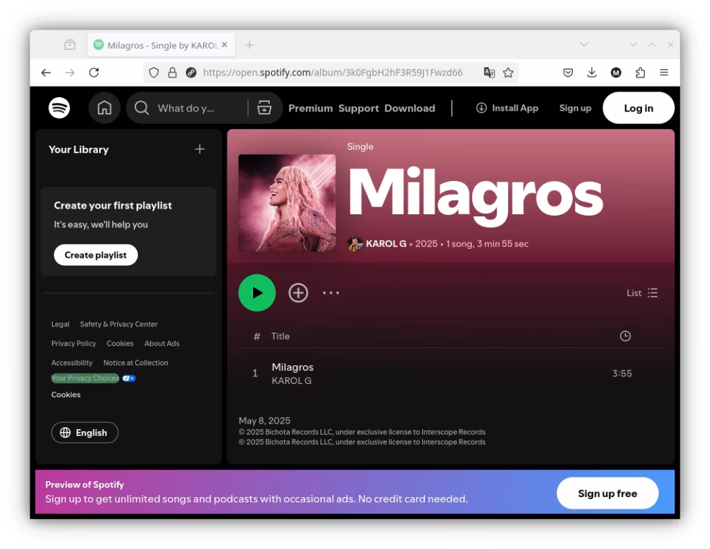 Karol G Milagros Spotify
