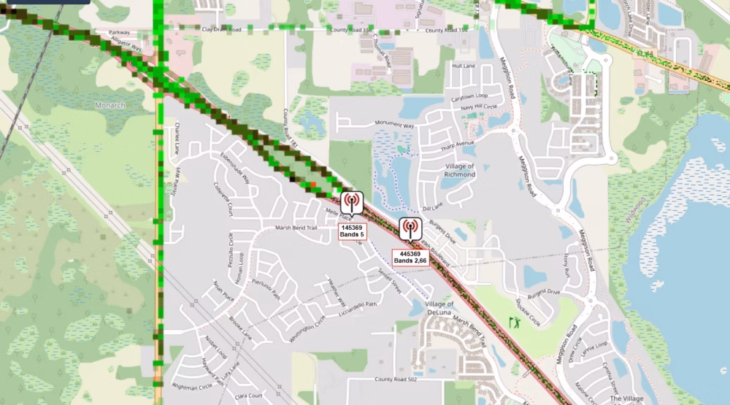 Cellmapper Wildwood Villages eNB 145369 445369 - 1 - Cellmapper map