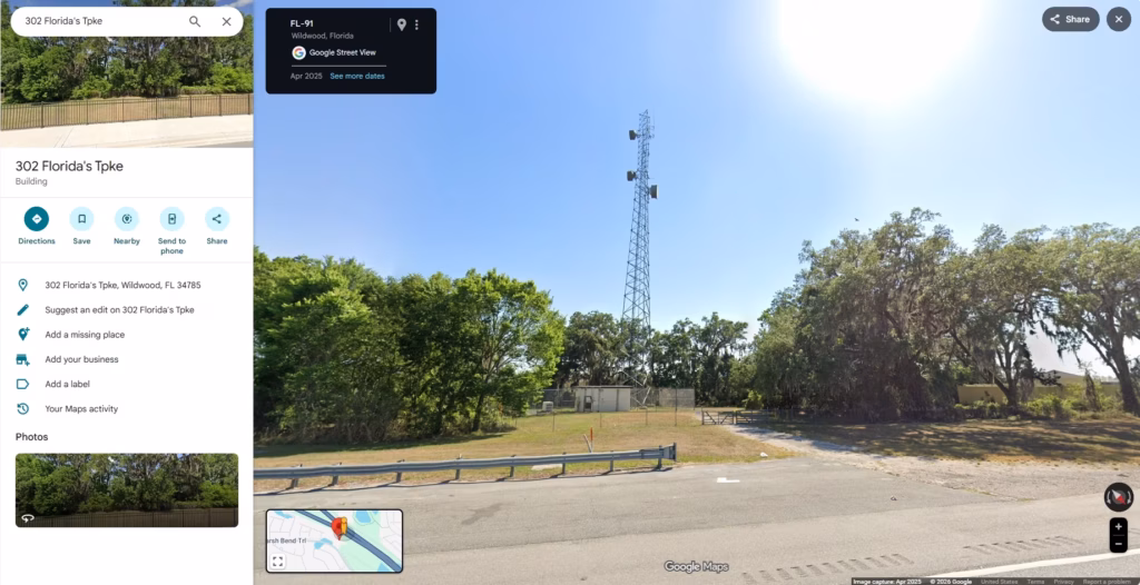 Cellmapper Wildwood Villages eNB 145369 445369 - 3 - Turnpike side