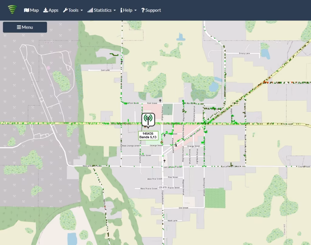 Center Hill Verizon eNB 145435 445435 - 3 - CellMapper