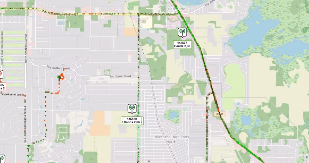 Verizon eNB 145869, 445869, 145877, 445877 after being located