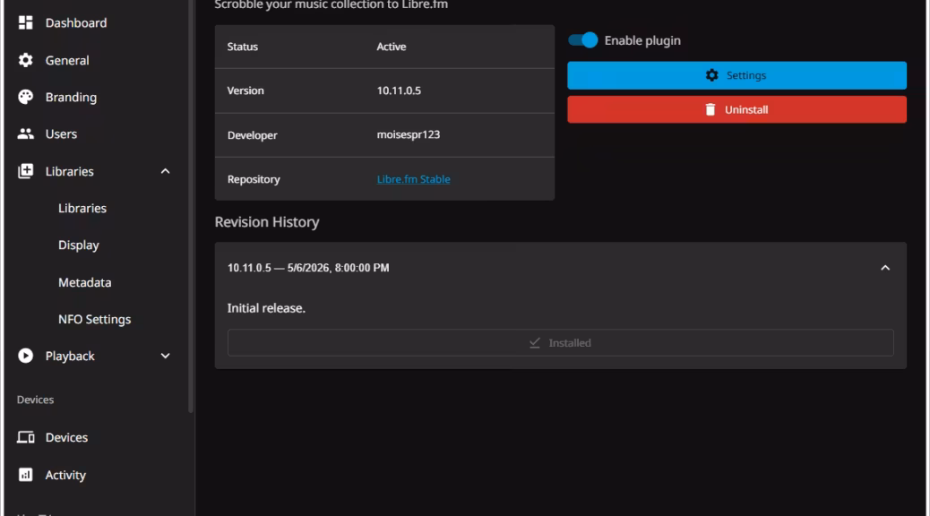 Libre.fm Plugin for Jellyfin
